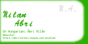 milan abri business card